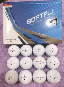 24 total - 12 New Maxfli 2021 SoftFli - White Gloss Golf Balls - 12 SoftFli 5A - Picture 1 of 14
