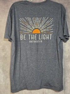 NWOT eternal light co Be A Light Christian Faith Shirt Heather Blue Women Sz L - Picture 1 of 6