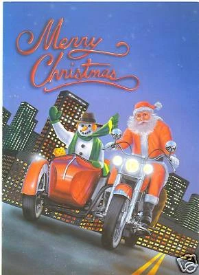 Motorcycle Christmas Greeting Cards with Harley Davidson looking Graphics - Image 1 of 4