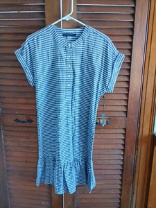 NWT Tommy Hilfiger Women's Short Sleeve Button Front Striped Shirt Dress Rg $98 - Picture 1 of 6
