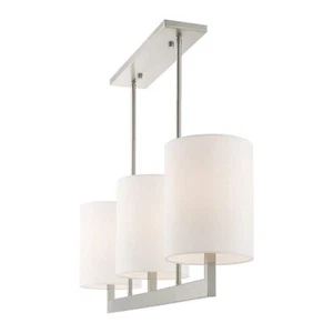 Livex Lighting 42404-91 Linear Chandelier, 22.00x36.00x7.50, Brushed Nickel - Picture 1 of 8