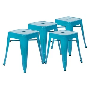 Flash Furniture Set of 4, Metal Stool, Teal - ET-BT3503-18-TL-GG - Picture 1 of 1