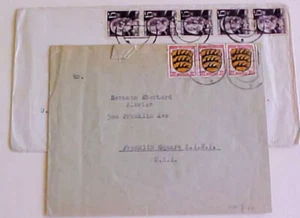 GERMAN FRENCH ZONE DOUBLES #8 RHEINLAND P #5 1947 CAT 105E ($173.00) - Picture 1 of 1