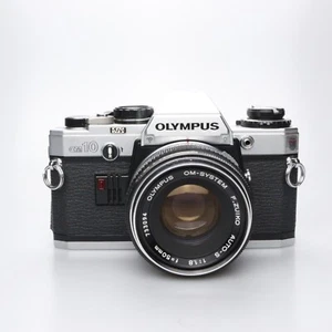 Olympus OM-10 Chrome Manual Camera + Olympus 50mm f/1.8 OM Lens - Nice - Picture 1 of 10