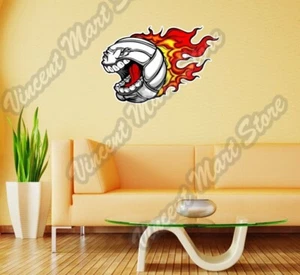 Flaming Volleyball Beach Ball Angry Wall Sticker Room Interior Decor 25"X18" - Picture 1 of 1