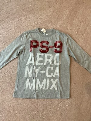 Pulôver PS AEROPOSTALE NOVO COM ETIQUETAS MENINAS MANGA COMPRIDA ALGODÃO MACIO, 10, CINZA - Imagem 1 de 3