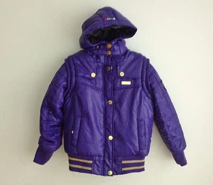 COOGI 2-In-1 Winter Coat Jacket & Vest Purple w/Gold Size L - Picture 1 of 12
