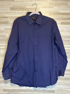 Camisa Ben Sherman Para Hombres 17 32-33 Púrpura Elastizada Abotonada Manga Larga #192 Foto 1 de 3