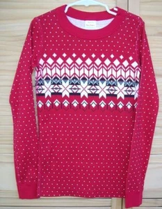 HANNA ANDERSSON red nordic pajama TOP only~new~size 130~8~fair isle~unisex~ - Picture 1 of 4