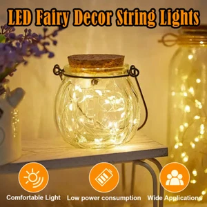LED Light String 1m/2m/3m Twinkle Wedding Copper Flower Lights Decor With Gift - Picture 1 of 12