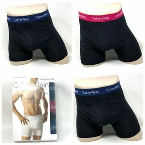 Calvin Klein 3 Pack Men's Cotton Stretch Boxer Brief Navy&Pink, Size Medium - Picture 1 of 7