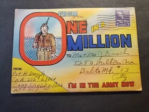 APO 417 CAMP SHELBY, MISS 1943 WWII Army Cover 272nd, 69th Division FUNNY CARDS - Picture 1 of 4