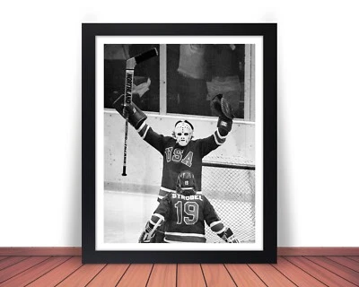 Framed JIM CRAIG Photo Picture 1980 TEAM USA Gold Medal v Finland 8x10 11x14 W10 - Image 1 of 4