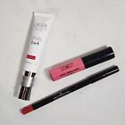 Laura Geller Lip Oil Tint RED, Color Drenched Gloss, Pout Perfection Liner TULIP