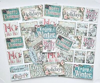 Felicitaciones de Navidad, citas para diarios basura álbumes de recortes tarjetas de vacaciones 40+ #CB44 Foto 1 de 4