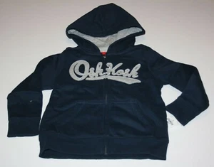 New OshKosh Boys 6 Yr Logo Navy Blue Hoodie Full Zip Up Sweatshirt Hoodie - Picture 1 of 2