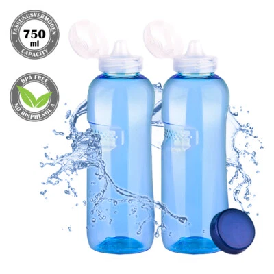 2 Stück Tritan Trinkflasche 750ml + Sportdeckel BPA frei Flasche Wasser 2PCS - Bild 1 von 4