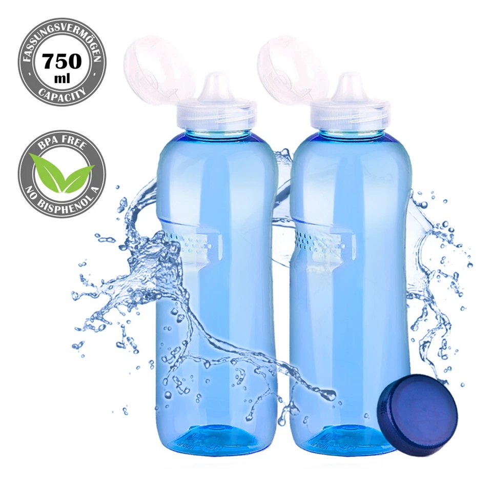 2 Stück Tritan Trinkflasche 750ml + Sportdeckel BPA frei Flasche Wasser 2PCS - Bild 1 von 4