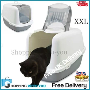 Überdachte Katzentoilette XXL, extra extra große Jumbo Katzentoilette, Kohlefilter - Bild 1 von 12