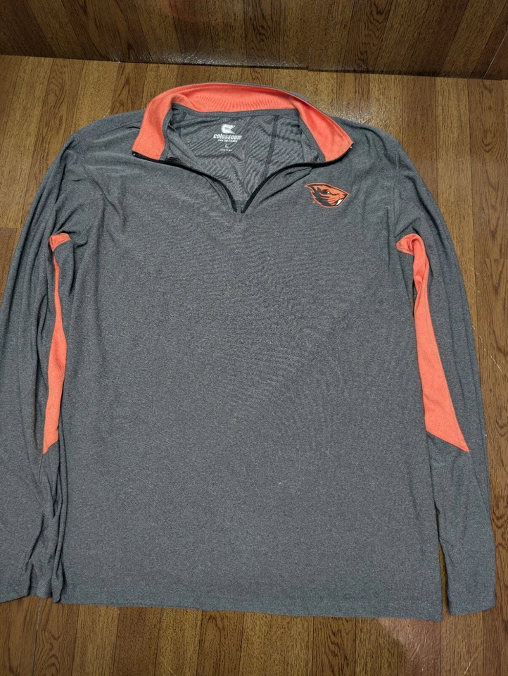 Camisa cortavientos negra grande Oregon State Beavers Colosseum Cameron con cremallera en cuarto de baño Foto 1 de 4