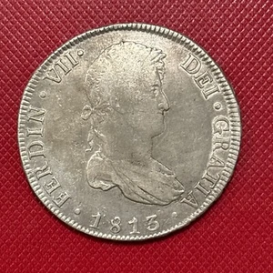 Bolivia Potosí Spanish 8 Reales 1813 PTS PJ Silver Coin Ferdin VII - Picture 1 of 2