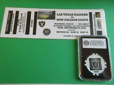 LV RAIDERS 2020 NFL (FANTASY TICKET) 1st HOME GAME 9-21-2020 + COLLECTOR CHIP