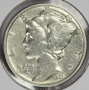 1931-S Mercury Silver Dime 10C-XF+ - Foto 1 di 2