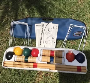 SPORTCRAFT 6-Player Croquet Set with Portable Travel Case Complete Set Vintage - Picture 1 of 6
