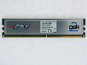 1GB PNY DDR2-800 RAM PC2-6400U CL5 64A0TJTHE8G17 Heatspreader Mem Module TESTED - Picture 1 of 1