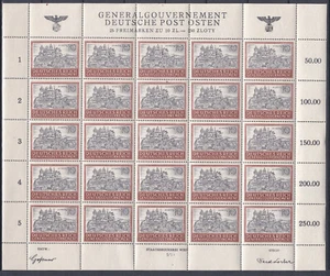 1943 Kompletter Bogen Michel Nr. 116 Generalgouvernement SELTEN - Bild 1 von 3