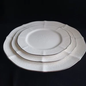 (3pc) Noritake "CHANDON" Platinum 7306, 1 Ea Dinner, Salad, Bread Plates, MINT! - Picture 1 of 5