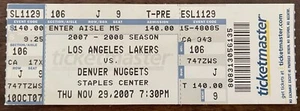 2007 Los Angeles LAKERS vs. Denver NUGGETS NBA TICKET Kobe Bryant 24 Pts Iverson - Bild 1 von 2