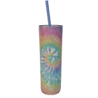 Colorful Beach Tie Dye Stainless Steel Pasted Water Bottle Tumbler - 20oz