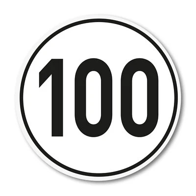 EASYDRUCK24DE 100 km/h Aufkleber I Größe Ø 10 cm I Geschwindigkeitsaufkleber I kfz_757