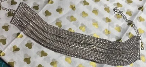 womens choker necklace beautiful many stringed necklaces sparkling - Picture 1 of 7