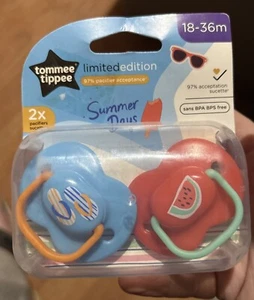 ¡Nuevo! Chupetes Tommee Tippee Summer Days Style Edición Limitada, Pack de 2 18-36 meses - Imagen 1 de 2