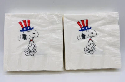 2 servilletas patrióticas vintage Hallmark Peanuts Snoopy del 4 de julio Foto 1 de 4