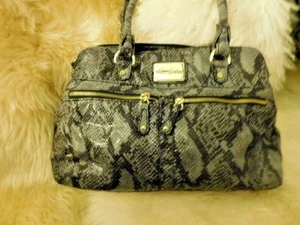 MARC FISHER Triple Compartment Satchel in Snake Skin Python EXCELLENT - Picture 1 of 4