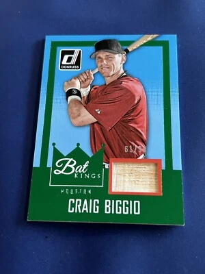 CRAIG BIGGIO 2016 Panini Donruss #BK-CB Bat Kings Relic Card GREEN /99 ASTROS - Image 1 of 3