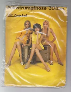 Vintage Feinstrumpfhose mit Zwickel, Gr.S 38/4, Farbe Haut, 70er J., NEU+OVP - Bild 1 von 2