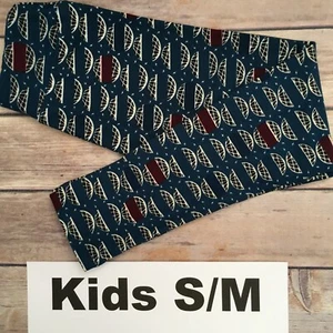 Girls S/M LuLaRoe ~ TEAL MAROON & BLACK PATTERN ~ Leggings; SIZES 2-8; Kids - Picture 1 of 3