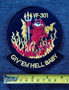 U.S. Navy F-14 Tomcat - VF - 101 GIV'EM HELL BABY Embroidered US NAVY Patch - Bild 1 von 4