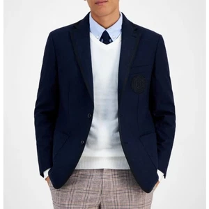 Tommy Hilfiger Windsor Men's 40R Navy Wool Blend Sport Coat Blazer Modern Fit - Picture 1 of 10