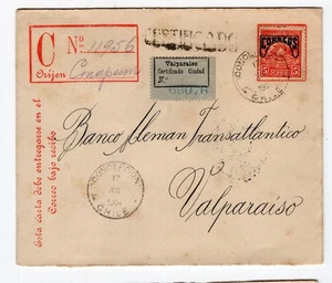 Chile 1904 Concepcion to Valparaiso registered cover CERTIFICADO - Picture 1 of 2