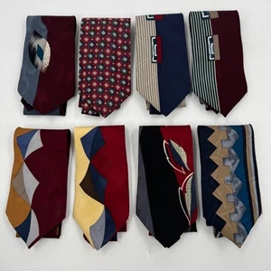 Lote de corbatas vintage 8 piezas patrones geométricos audaces seda para hombre Oscar De La Renta - Imagen 1 de 13