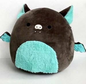 NEW Squishmallow 16" Aldous the Bat Teal And Black Plush Jumbo ONE OF A KIND!! - Imagen 1 de 2