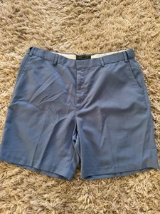 NWOT Adjust A Band Expandable Mens Chino Casual Dress Shorts Size 38 Blue - Picture 1 of 4
