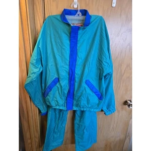 Vintage Sun Mountain Sport Cirrus Rainsuit  Retro Colorblock Med Two Small Holes - Picture 1 of 11