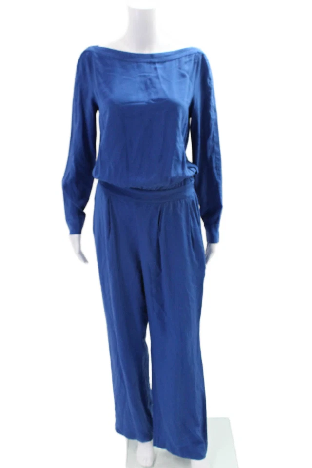 Mono Diane Von Furstenberg para mujer de seda manga larga con botones azul talla 6 Foto 1 de 4