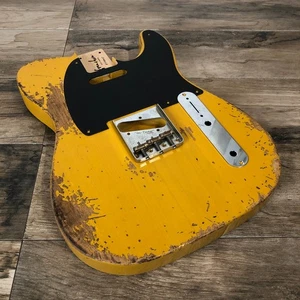 FRANCHIN Mars guitar body Relic Aged Butterscotch Blonde Nitro Alder Tele-type - Foto 1 di 15